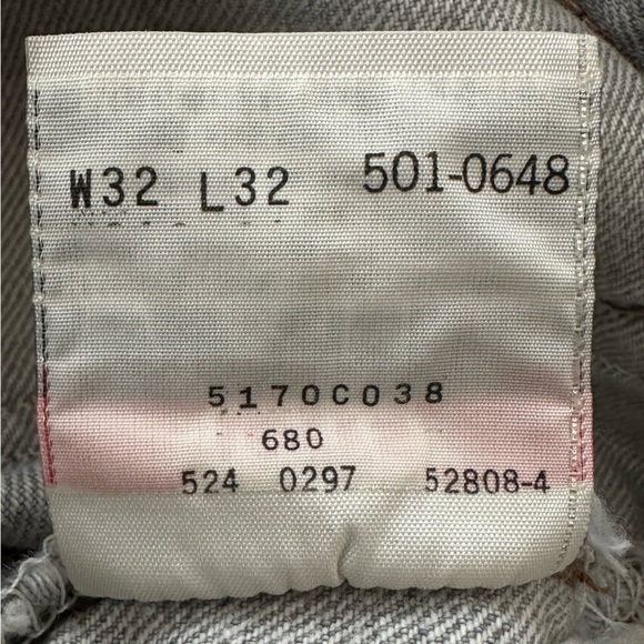 Vintage 90’s Levi’s 501 Button Fly USA Made Straight 32x32 🔥 Light Gray - Picture 8 of 15